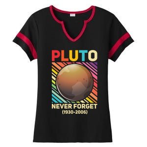 Pluto Never Forget Tee Gift Ladies Halftime Notch Neck Tee