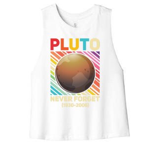 Pluto Never Forget Tee Gift Women's Racerback Cropped Tank