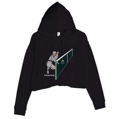 Pickleball Ninja, Fun Pickleball, Pickleball For Life Crop Fleece Hoodie