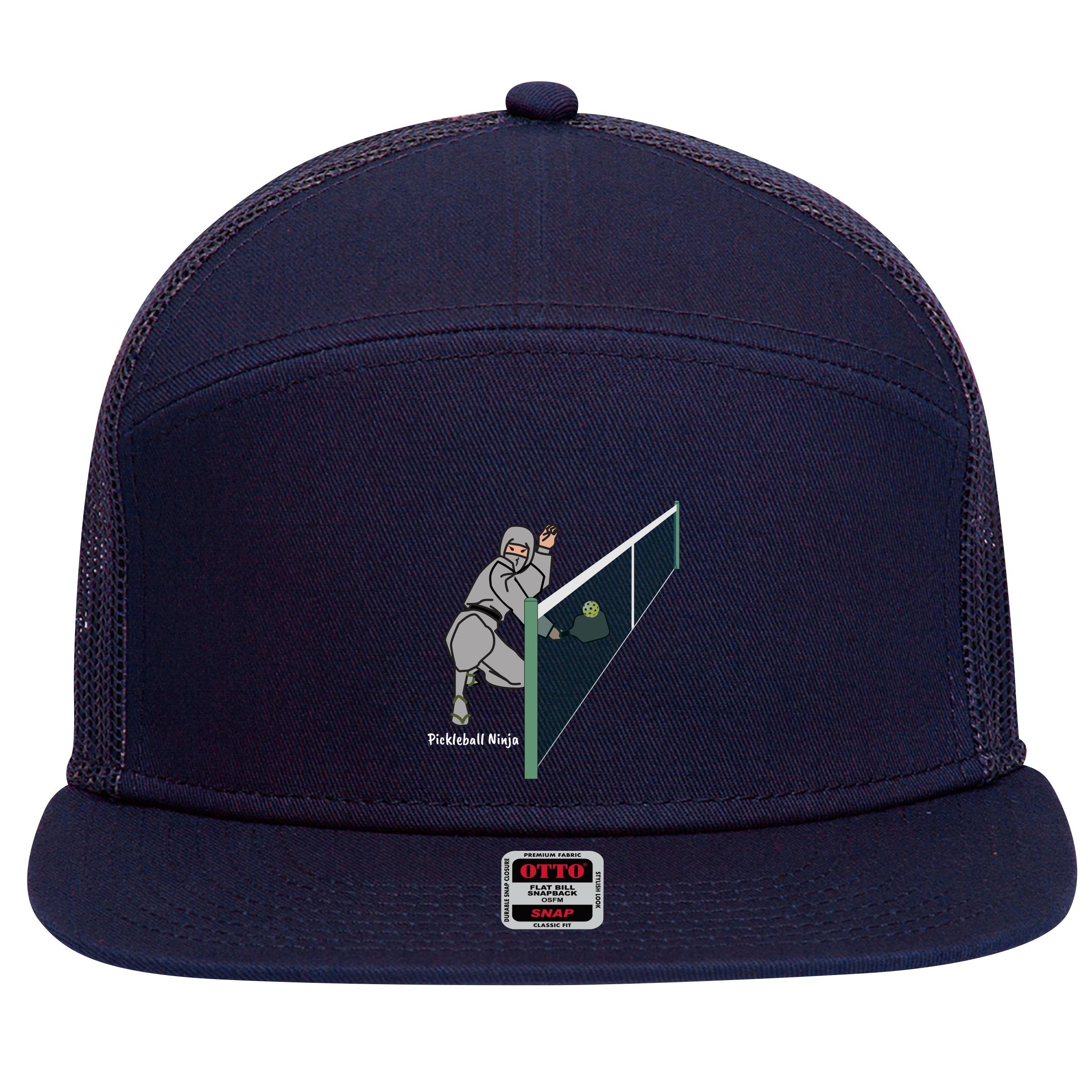 Pickleball Ninja, Fun Pickleball, Pickleball For Life 7 Panel Mesh Trucker Snapback Hat
