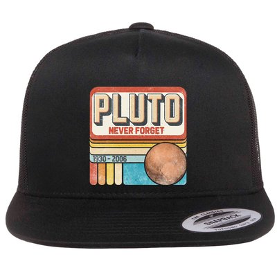 Pluto Never Forge Funny Space Science Flat Bill Trucker Hat