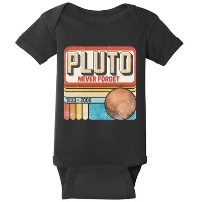 Pluto Never Forge Funny Space Science Baby Bodysuit
