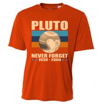 Pluto Never Forget Old Planet Dwarf Planet Great Gift Cooling Performance Crew T-Shirt