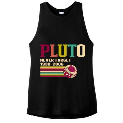 Pluto Never Forget 19302006 Solar System Planet Ladies PosiCharge Tri-Blend Wicking Tank