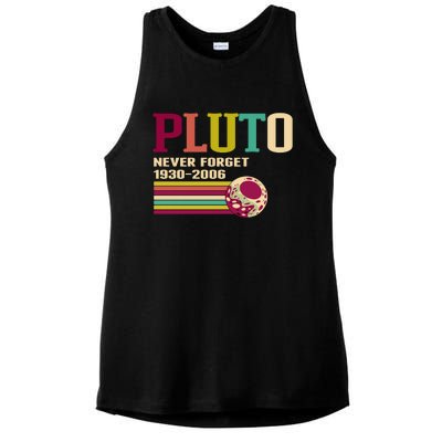 Pluto Never Forget 19302006 Solar System Planet Ladies PosiCharge Tri-Blend Wicking Tank