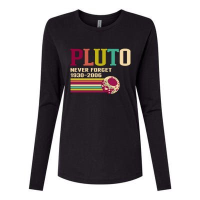 Pluto Never Forget 19302006 Solar System Planet Womens Cotton Relaxed Long Sleeve T-Shirt