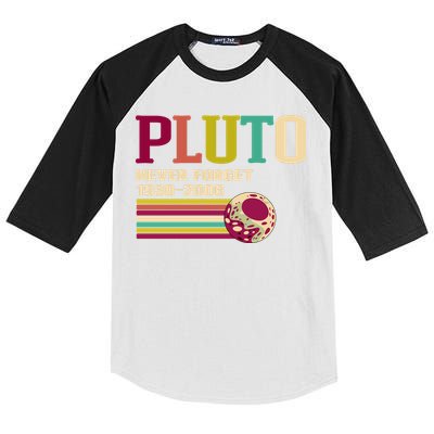 Pluto Never Forget 19302006 Solar System Planet Kids Colorblock Raglan Jersey