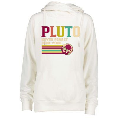 Pluto Never Forget 19302006 Solar System Planet Womens Funnel Neck Pullover Hood