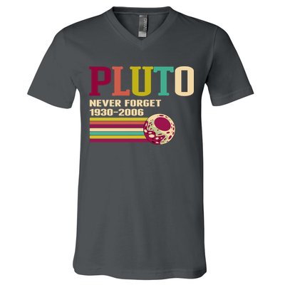 Pluto Never Forget 19302006 Solar System Planet V-Neck T-Shirt