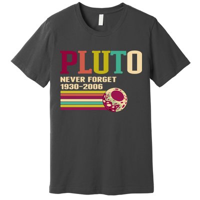 Pluto Never Forget 19302006 Solar System Planet Premium T-Shirt