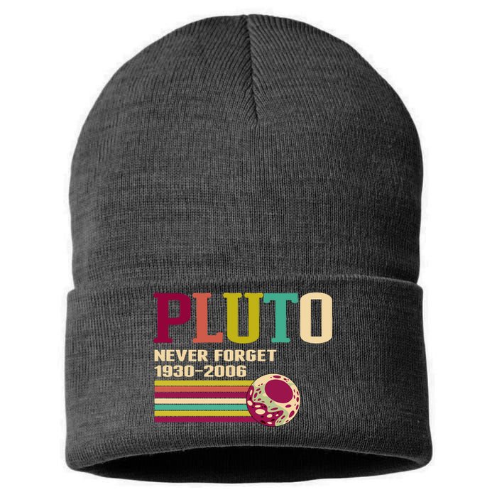 Pluto Never Forget 19302006 Solar System Planet Sustainable Knit Beanie