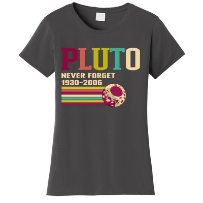 Pluto Never Forget 19302006 Solar System Planet Women's T-Shirt