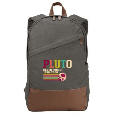 Pluto Never Forget 19302006 Solar System Planet Cotton Canvas Backpack
