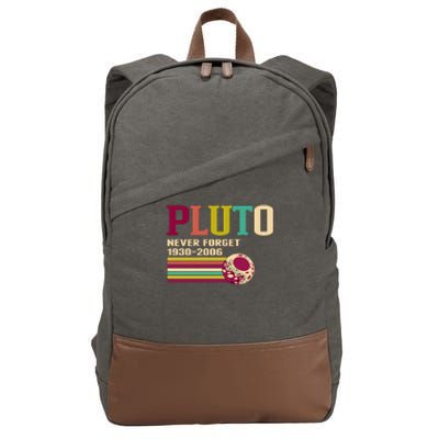 Pluto Never Forget 19302006 Solar System Planet Cotton Canvas Backpack