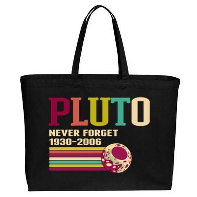 Pluto Never Forget 19302006 Solar System Planet Cotton Canvas Jumbo Tote