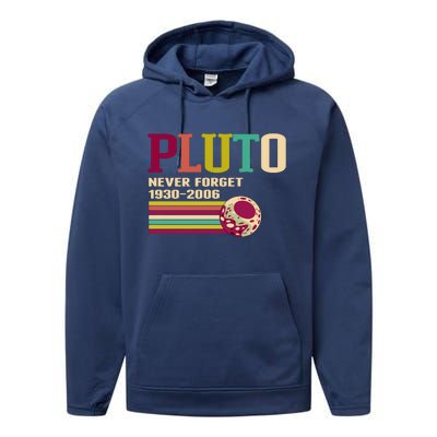 Pluto Never Forget 19302006 Solar System Planet Performance Fleece Hoodie