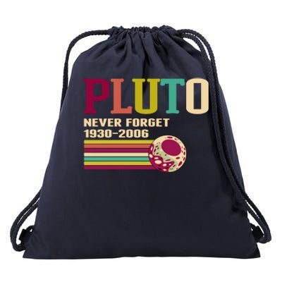 Pluto Never Forget 19302006 Solar System Planet Drawstring Bag