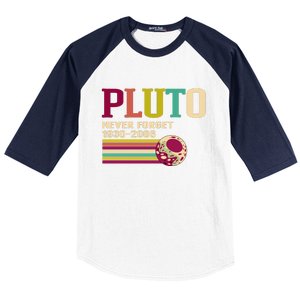 Pluto Never Forget 19302006 Solar System Planet Baseball Sleeve Shirt