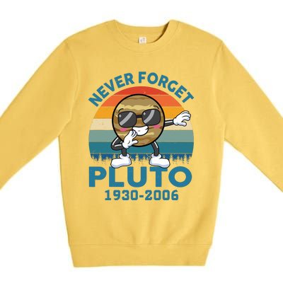 Pluto Never Forget 1930 2006 Space Science Teacher Premium Crewneck Sweatshirt