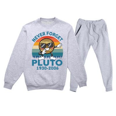 Pluto Never Forget 1930 2006 Space Science Teacher Premium Crewneck Sweatsuit Set