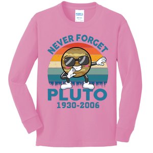 Pluto Never Forget 1930 2006 Space Science Teacher Kids Long Sleeve Shirt