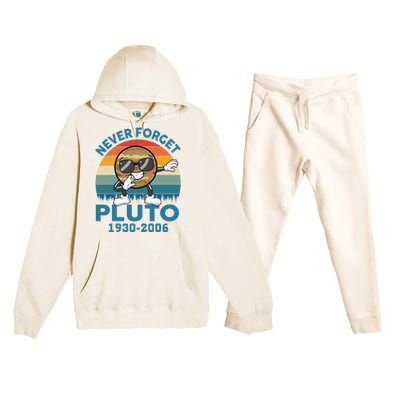 Pluto Never Forget 1930 2006 Space Science Teacher Premium Hooded Sweatsuit Set