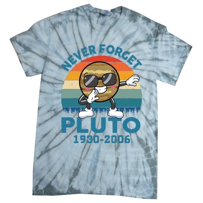 Pluto Never Forget 1930 2006 Space Science Teacher Tie-Dye T-Shirt