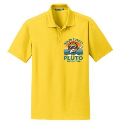 Pluto Never Forget 1930 2006 Space Science Teacher Dry Zone Grid Polo