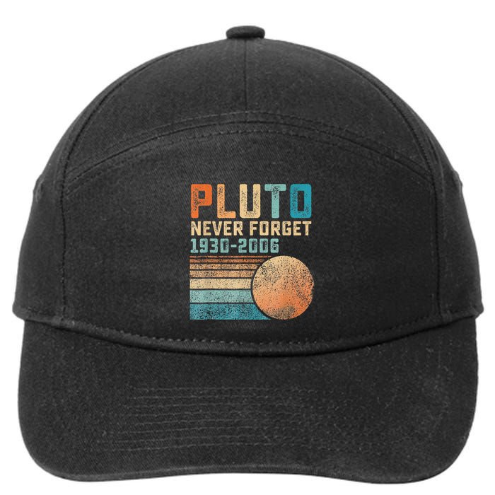 Pluto Never Forget Funny Astronomy Space Science Nerd 7-Panel Snapback Hat