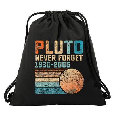 Pluto Never Forget Funny Astronomy Space Science Nerd Drawstring Bag