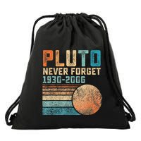 Pluto Never Forget Funny Astronomy Space Science Nerd Drawstring Bag