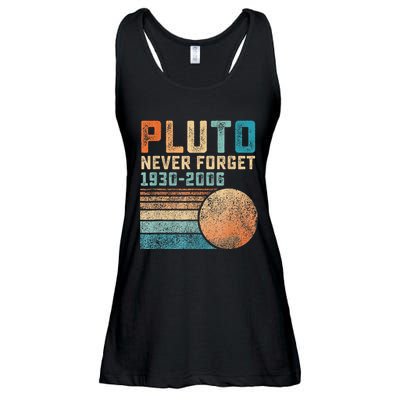 Pluto Never Forget Funny Astronomy Space Science Nerd Ladies Essential Flowy Tank