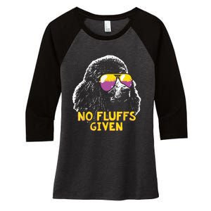 Poodle No Fluffs Funny Gifts Women's Tri-Blend 3/4-Sleeve Raglan Shirt