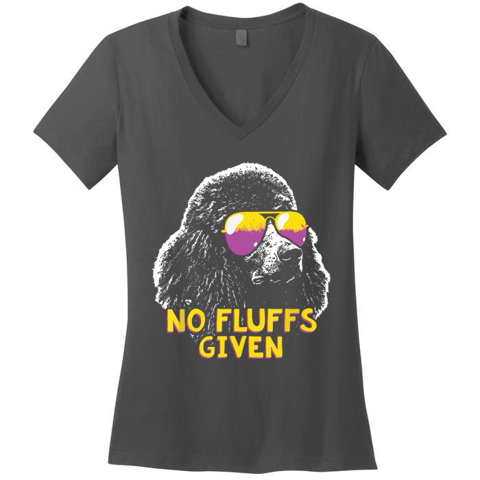 Poodle No Fluffs Funny Gifts Women's V-Neck T-Shirt