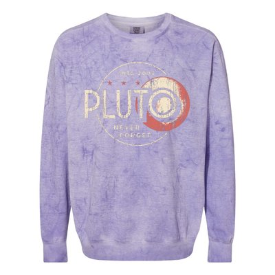 Pluto Never Forget Funny Pluto Pluto Lover Pluto Colorblast Crewneck Sweatshirt