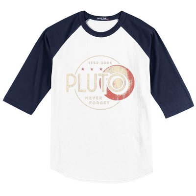 Pluto Never Forget Funny Pluto Pluto Lover Pluto Baseball Sleeve Shirt