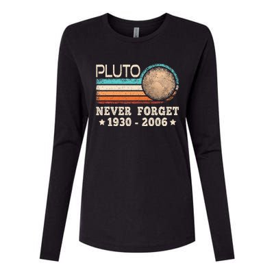 Pluto Never Forget Funny Planet Space Science Womens Cotton Relaxed Long Sleeve T-Shirt