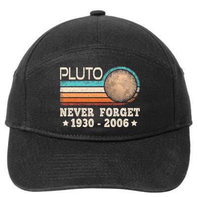 Pluto Never Forget Funny Planet Space Science 7-Panel Snapback Hat