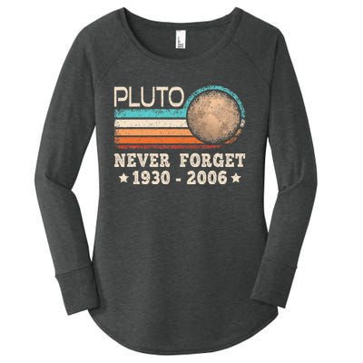 Pluto Never Forget Funny Planet Space Science Women's Perfect Tri Tunic Long Sleeve Shirt