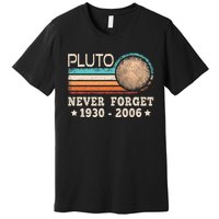 Pluto Never Forget Funny Planet Space Science Premium T-Shirt