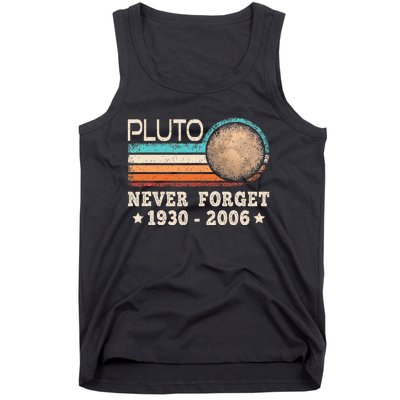 Pluto Never Forget Funny Planet Space Science Tank Top