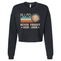 Pluto Never Forget Funny Planet Space Science Cropped Pullover Crew