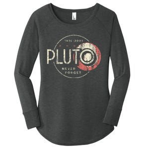 Pluto Never Forget Funny Pluto Pluto Lover Pluto Women's Perfect Tri Tunic Long Sleeve Shirt