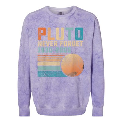 Pluto Never Forget Colorblast Crewneck Sweatshirt