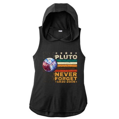 PLUTO NEVER FORGET Ladies PosiCharge Tri-Blend Wicking Draft Hoodie Tank