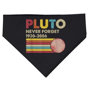 Pluto Never Forget Shirt. Retro Style Funny Space, Science USA-Made Doggie Bandana