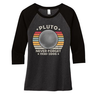 Pluto Never Forget 1930 2006 T Women's Tri-Blend 3/4-Sleeve Raglan Shirt