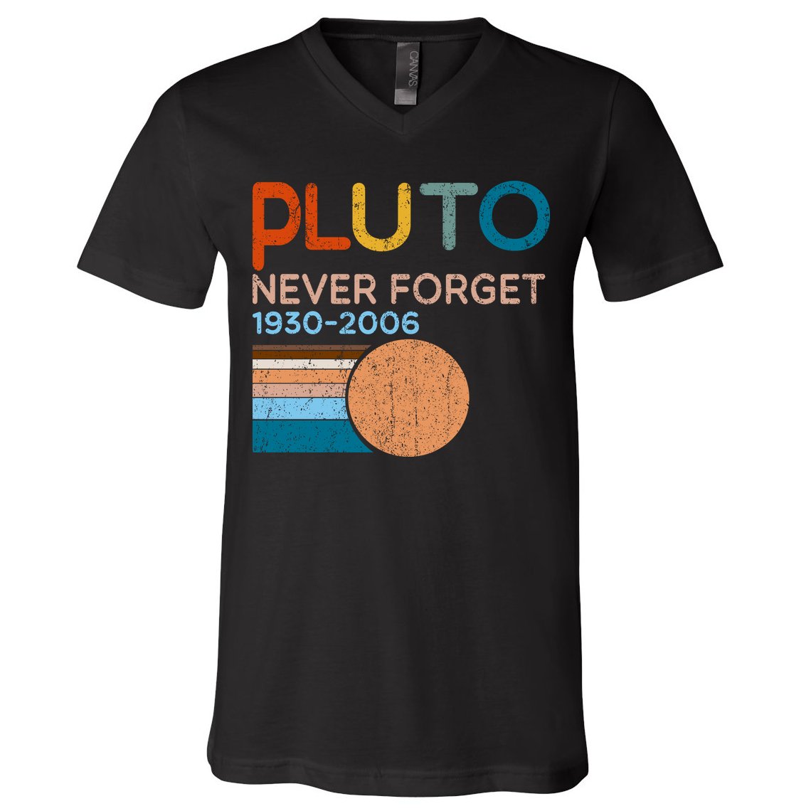 Pluto Never Forget 1930 2006 V-Neck T-Shirt