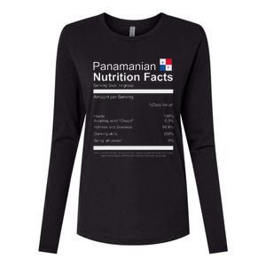 Panamanian Nutrition Facts Funny Panamanian Womens Cotton Relaxed Long Sleeve T-Shirt