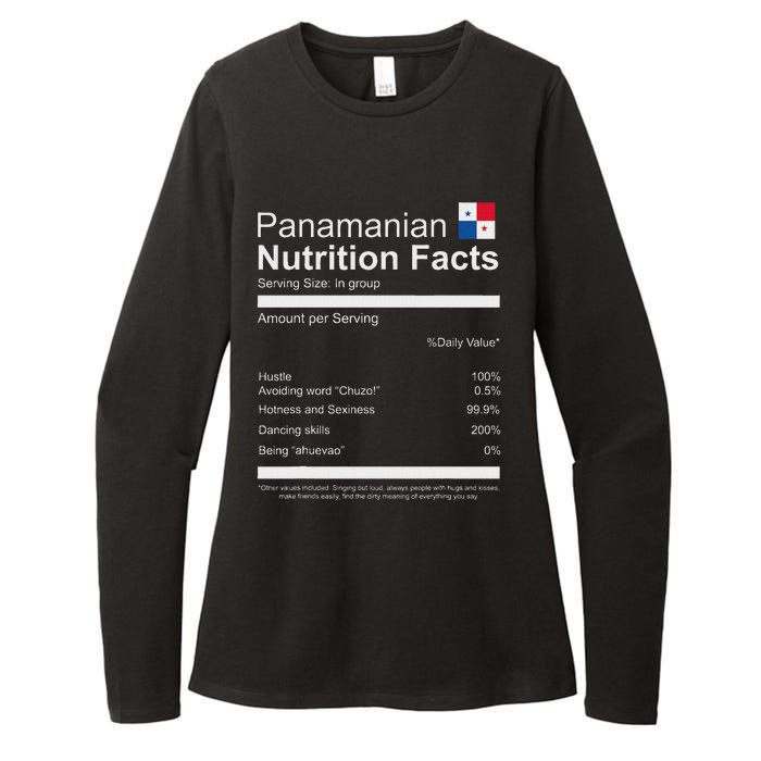 Panamanian Nutrition Facts Funny Panamanian Womens CVC Long Sleeve Shirt